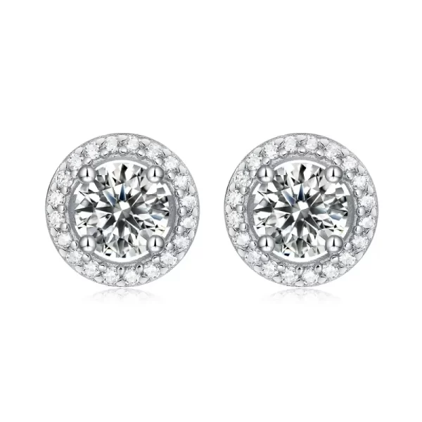 moissanite halo earrings